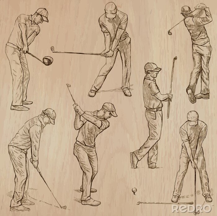 Canvas Golf and Golfers - Hand drawn vectors
