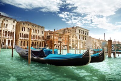 Canvas gondels in Venetië, Italië.