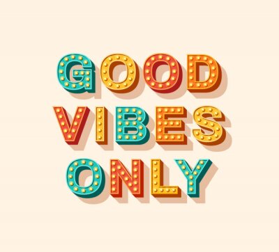 Canvas Good vibes only motivational poster