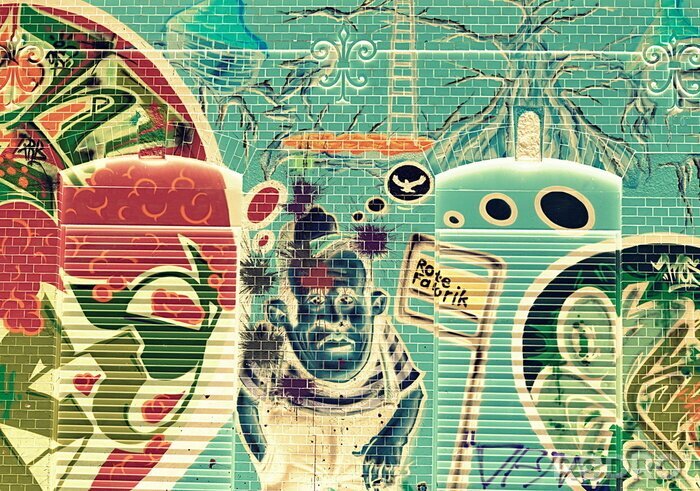 Canvas Graffiti 3D op de muur