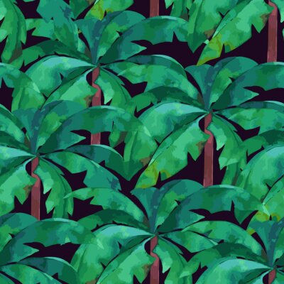 Grafische jungle met palmbomen