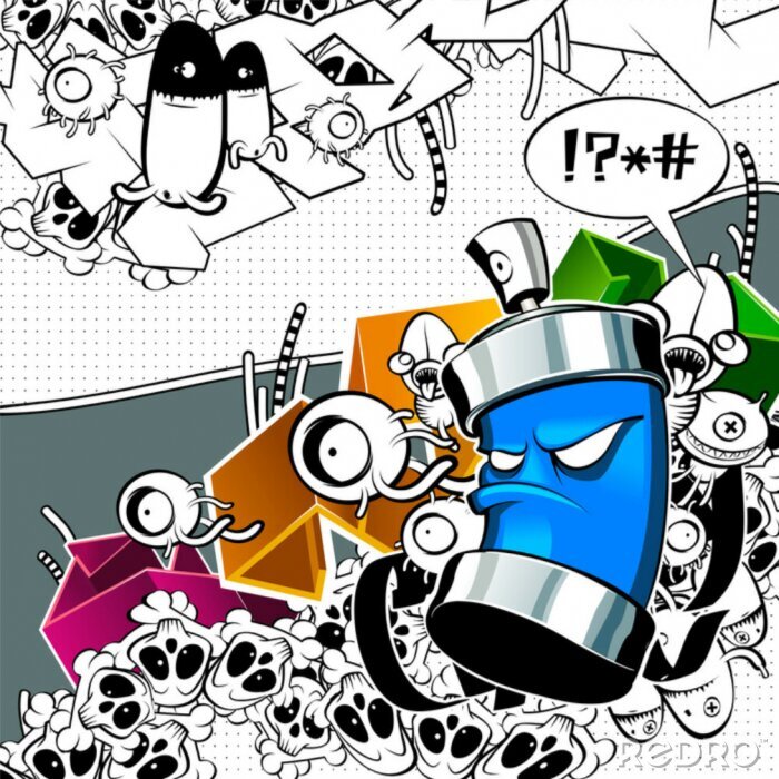 Canvas Grappige straatkunst