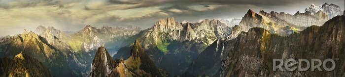 Canvas Great panorama of Switzerland mountains in autumn