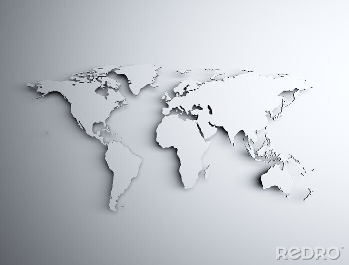 Canvas Grijze 3D kaart