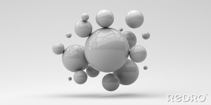 Canvas Grijze ballen in de lucht