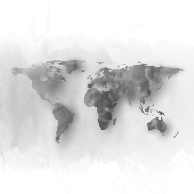Canvas Grijze wazige wereldkaart