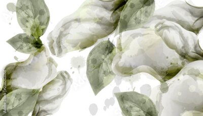 Groene bladeren aquarel stijl