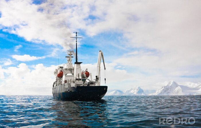 Canvas Groot schip in Antarctica
