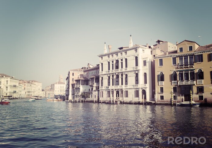 Canvas Grote Kanaal van Venetië in vintage tone