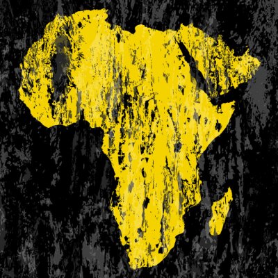 Canvas grunge Afrika kaart