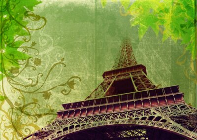 grunge Eiffeltoren in sepia