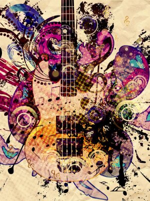 Canvas Grunge Music Guitar Achtergrond