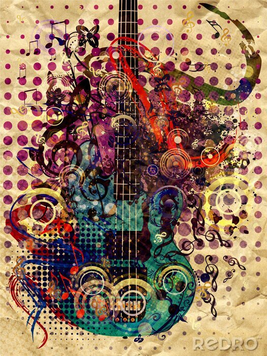 Canvas Grunge Music Guitar Achtergrond