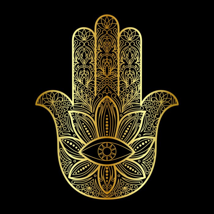 Canvas Hamsa Hand van Fatima Amulet