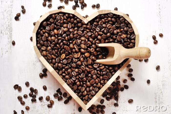 Canvas hart van koffiebonen