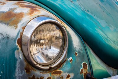 Canvas headlight of a classic car