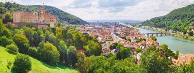 Canvas heidelberg - city in germany at the neckar from above
