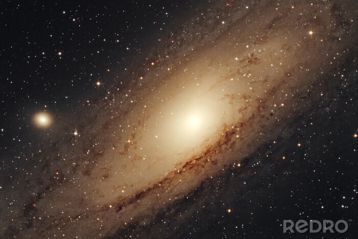 Canvas Het Andromedastelsel in een bruine tint