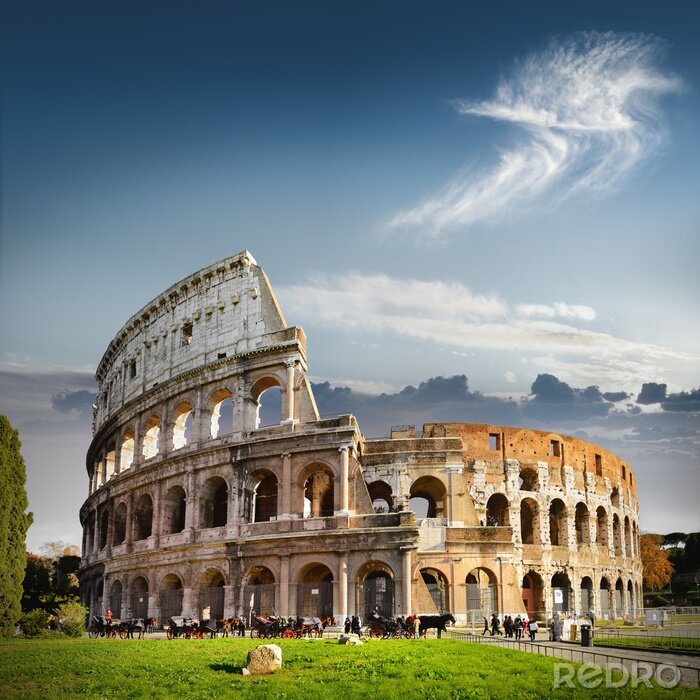 Canvas Het Colosseum en de fenomenale lucht