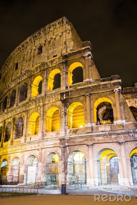 Canvas Het Colosseum in Rome bij nacht