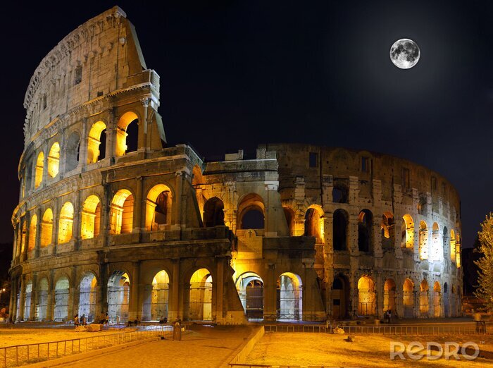 Canvas Het Colosseum, Rome. Mening van de nacht