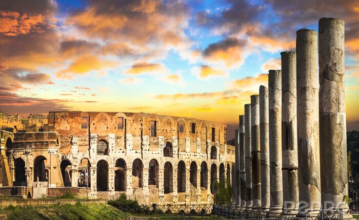 Canvas Het historische Colosseum in Rome