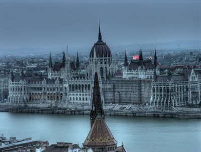 Canvas Het Hongaarse parlementsgebouw (Országház) - HDR
