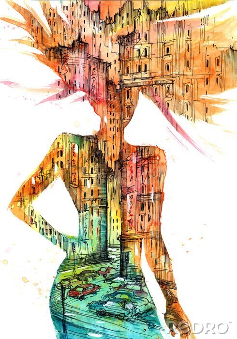 Canvas Het imago van de stad