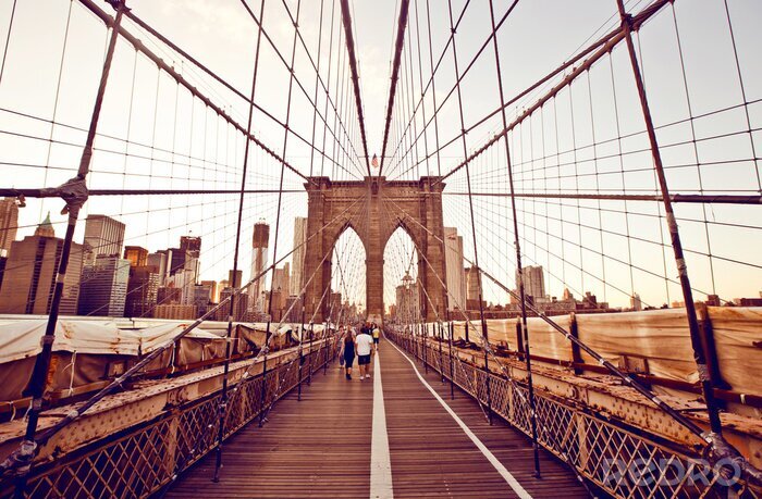 Canvas Het pad op de brug in New York