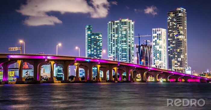 Canvas Het panorama van de stad Miami