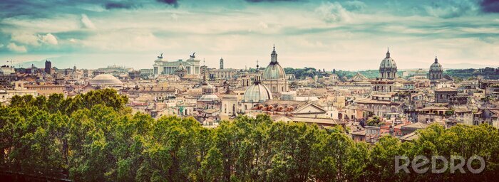 Canvas Het uitgestrekte panorama van Rome