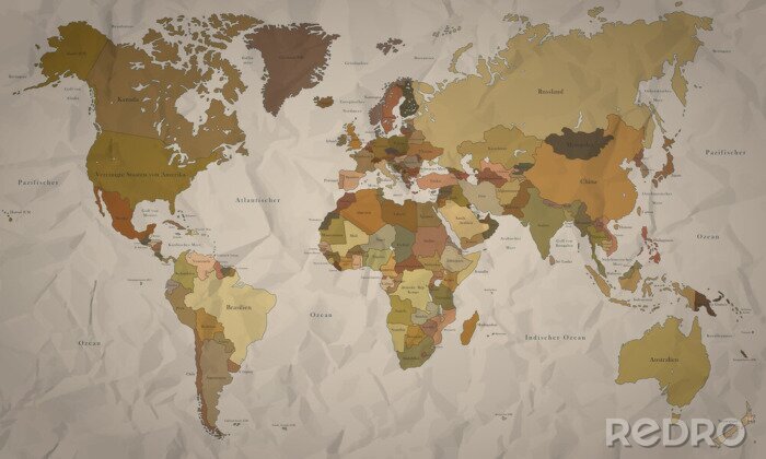 Canvas Historische wereldkaart