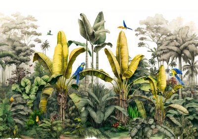 Hoge tropische palmbomen illustratie