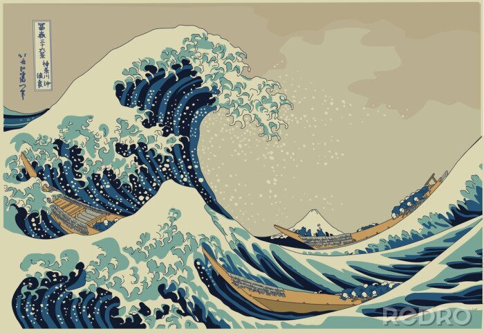 Canvas Hokusai-golf
