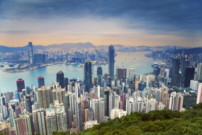 Canvas Hong Kong. Image of Hong Kong skyline view from Victoria Peak.