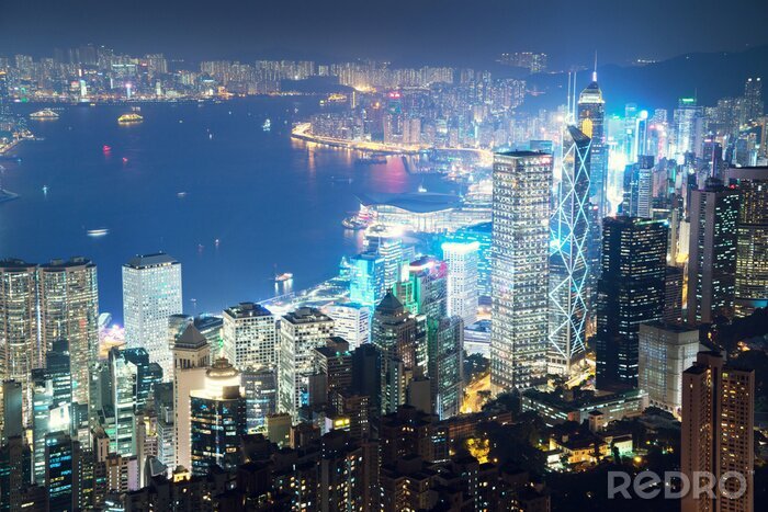 Canvas Hong Kong van het Victoria Peak