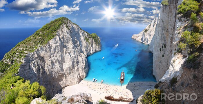 Canvas Hooggebergte en strand in Griekenland
