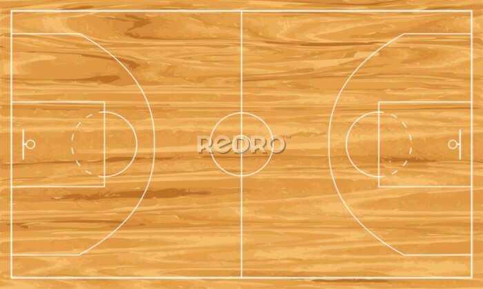 Canvas Houten basketbalveld