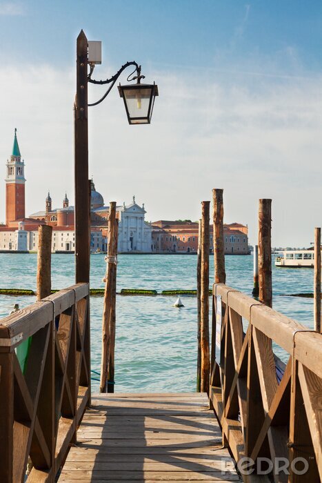 Canvas Houten brug in Venetië