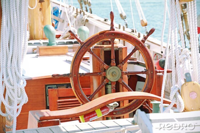 Canvas houten stuurwiel