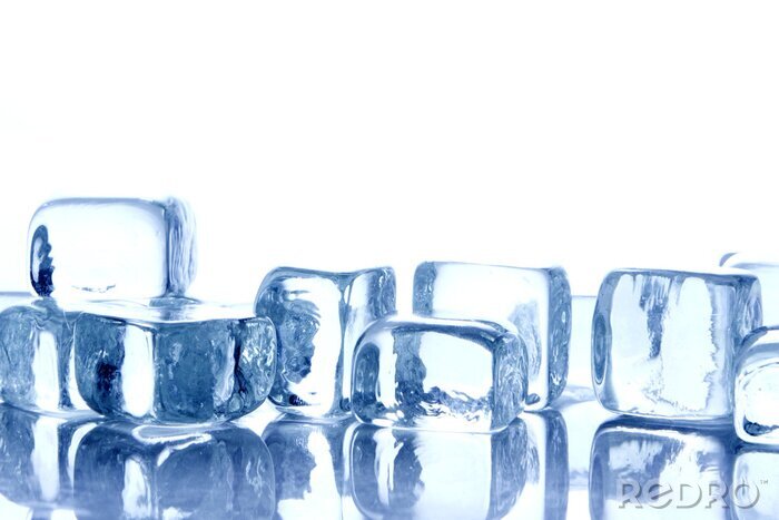 Canvas IJsblokjes in blauwe koele kleuren