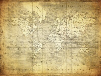 Fotobehang Imitatie van een oude vintage kaart