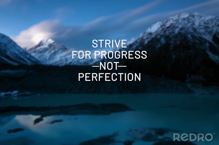 Canvas Inspirational life quotes - Strive for progress not perfection.