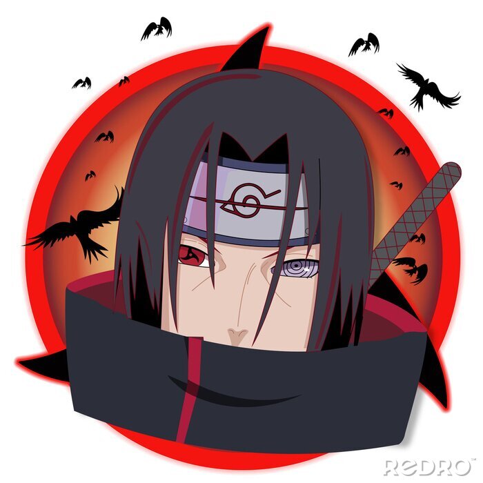 Canvas Itachi Uchicha Character Illustration