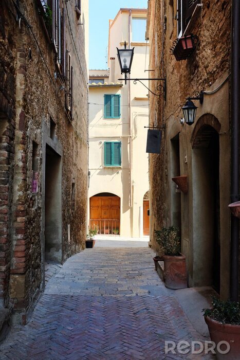Canvas Italiaanse oude straat. Toscane