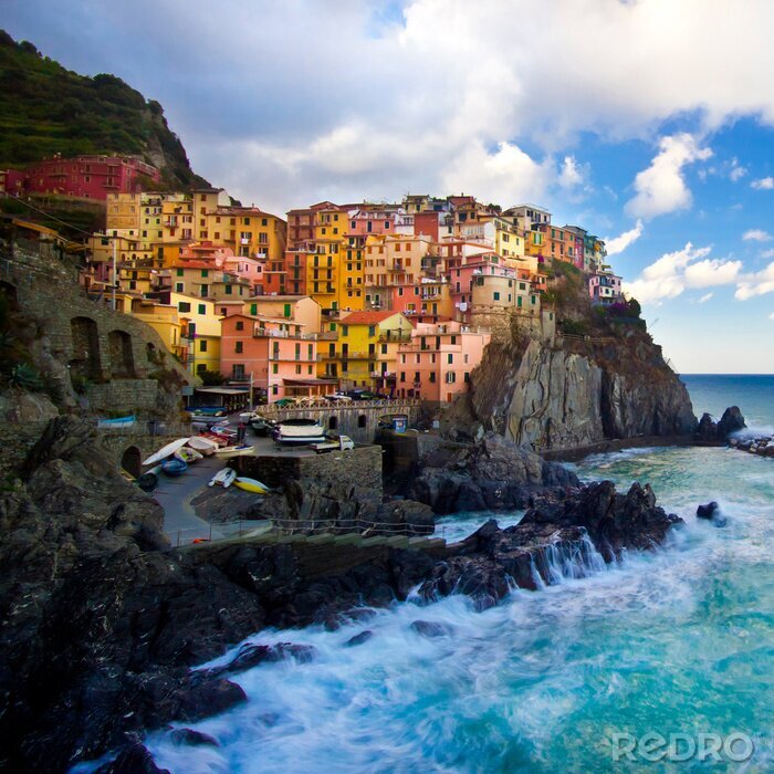 Canvas Italiaanse stad aan zee