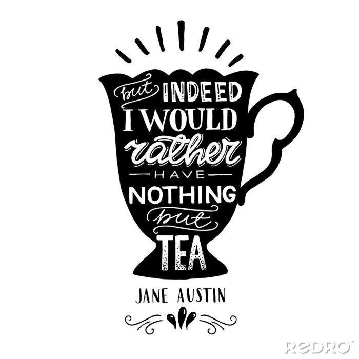 Canvas Jane Austin's quote about tea