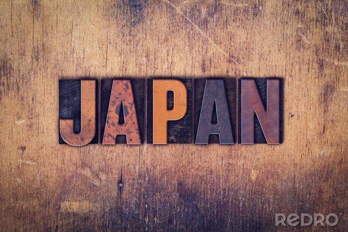 Canvas Japan Concept Houten Letterzetseltype