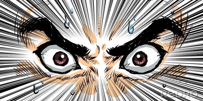 Canvas Japanese dramatic cartoon-like expression of eyes