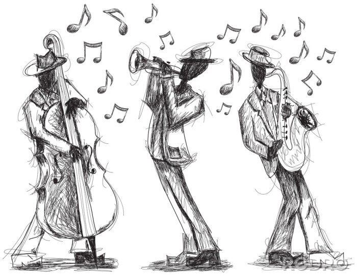Canvas Jazz band doodles